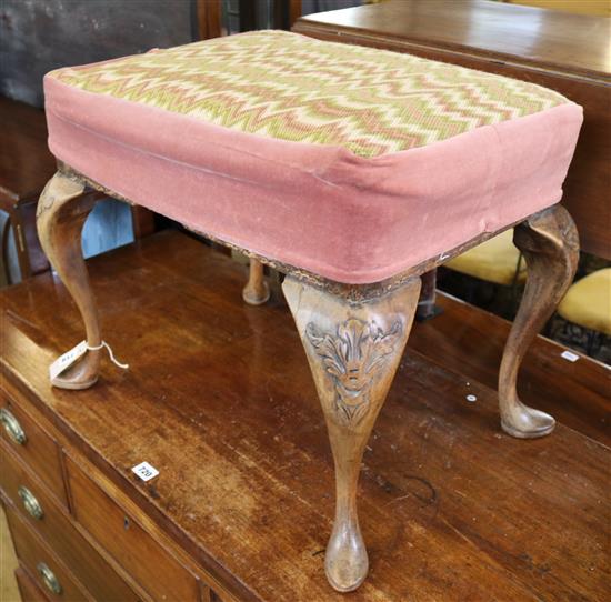 19th century cabriole leg dressing stool